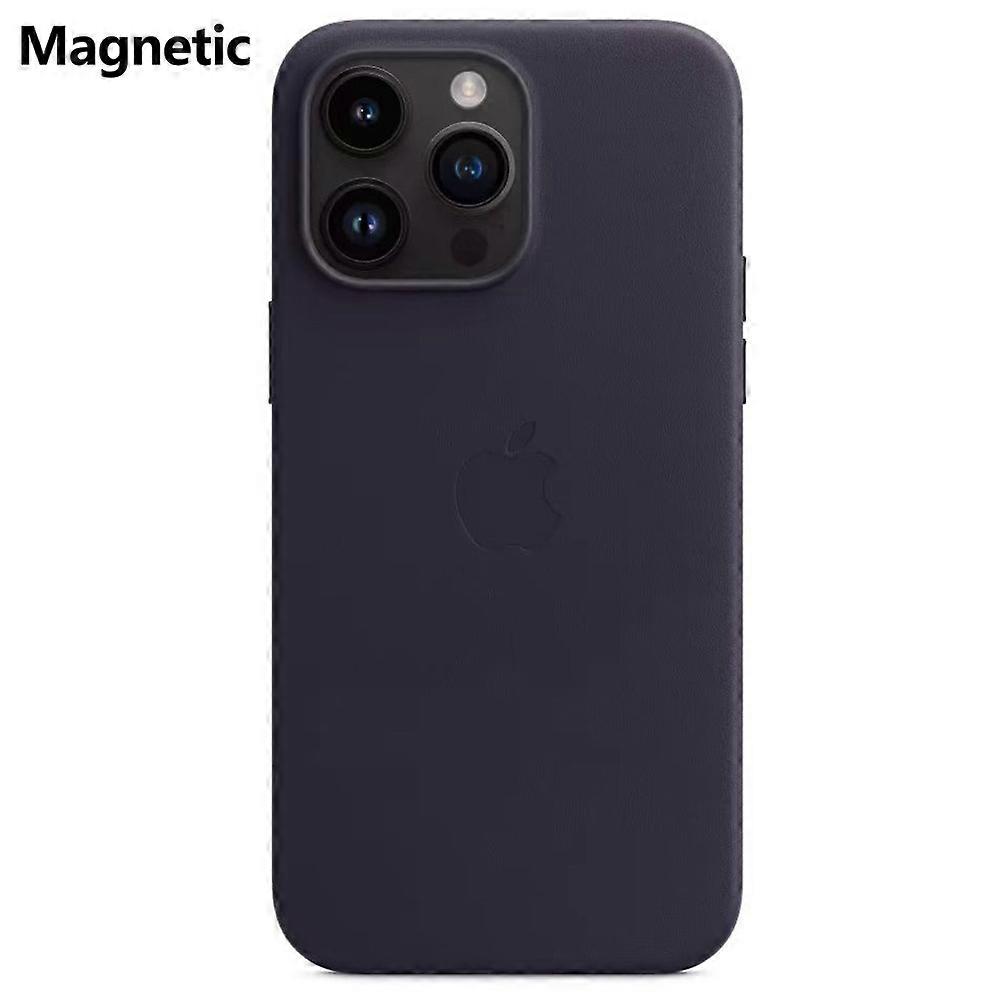 Coque m2U pour iPhone 14 Pro Max compatible avec MagSafe PU + PC Phone e1X avec logo - Foncé