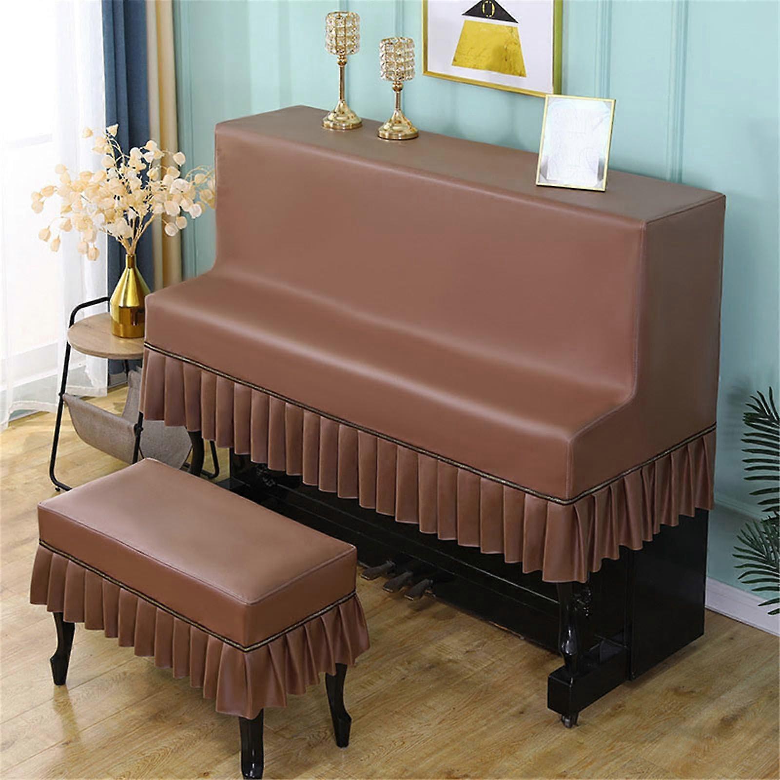 Waterproof Piano Dust Cover with Stool Cover, Universal Piano Protector with Lace Trim, Dustproof Decorative Piano Cover/B/Single Stool Single Stool B