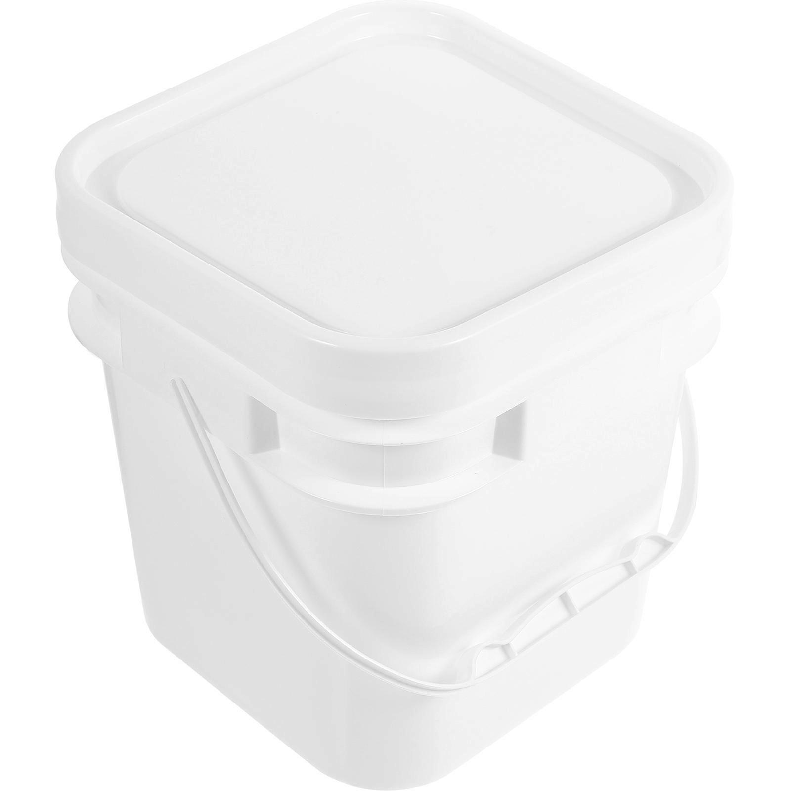 White Multi-functional Bucket with Handle for Home Use Lightweight and Made of PP 1 Gallon