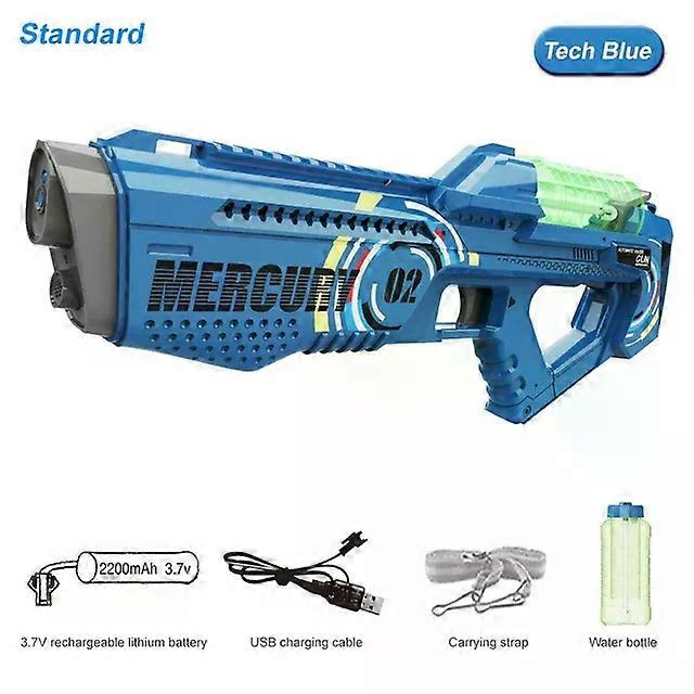 Summer Fully Automatic Electric Water Gun Play Sprinkers with Light Rechargeable Continuous Firing Party Game Kids Space Splashing Toy Boy Gift