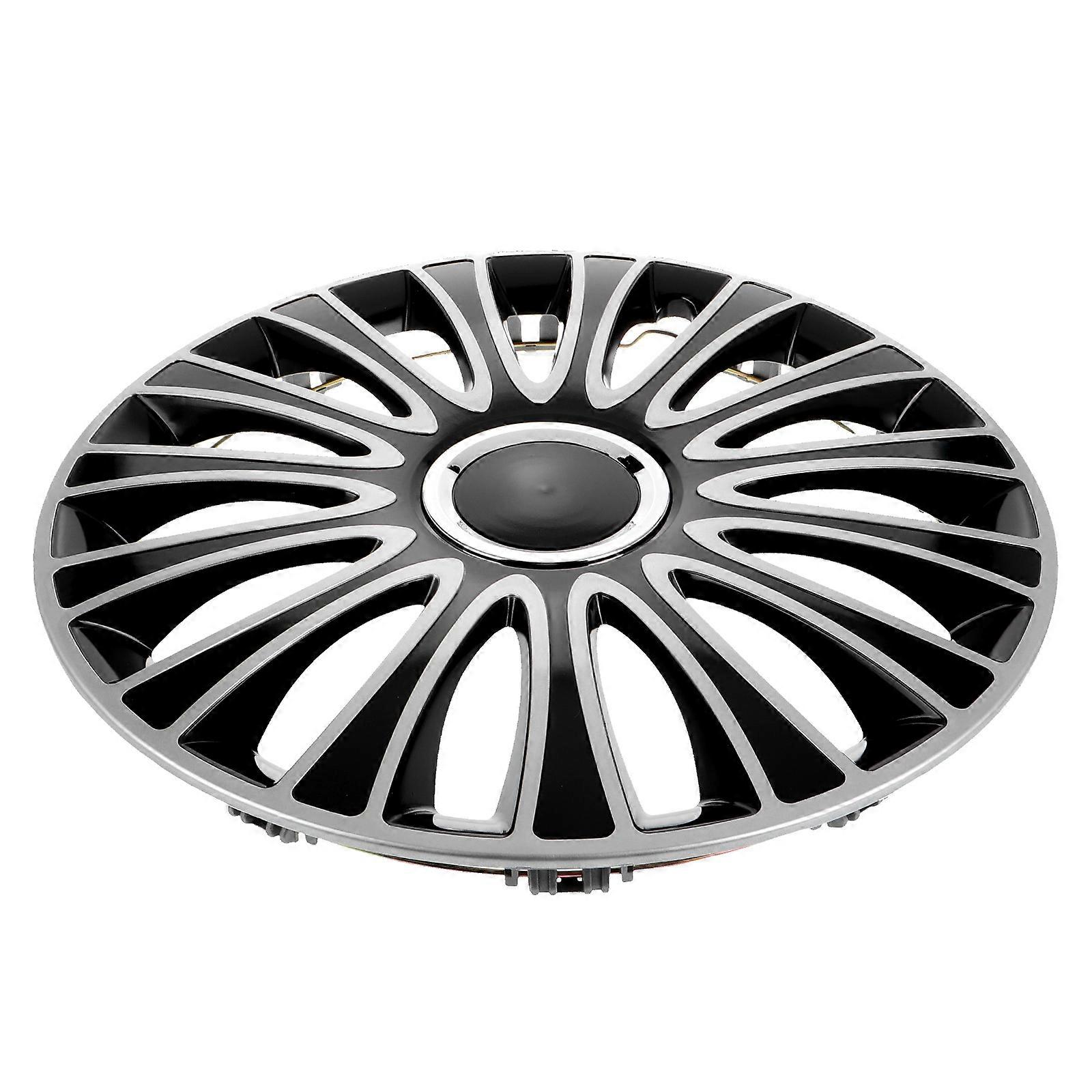 Rv Wheel Hub Center Caps Stylish Decoration Car Wheels Silver 16.3×16.3×1.8in Easy Installation 1Pcs