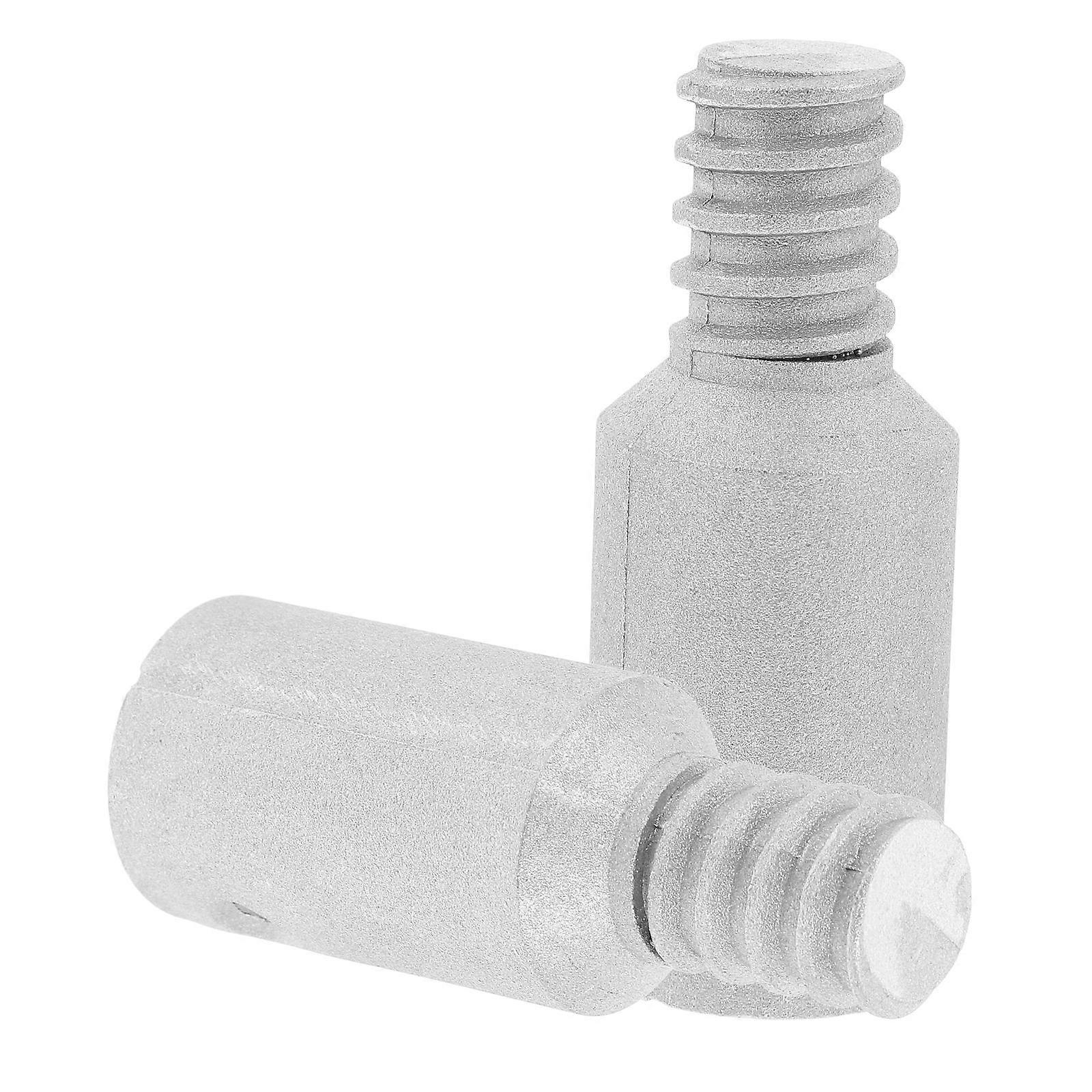 Metal Threaded Handle Tips Mop Head Replacement Function 2Pcs Silver Metal Adapter