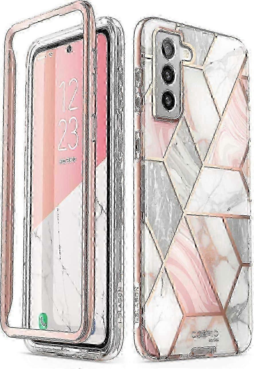 2025 lason Cosmo Series Custodia compatibile di alta qualità per Samsung Galaxy S21 5G, custodia protettiva sottile per tutto il corpo elegante senza schermo integrato Protec Marb