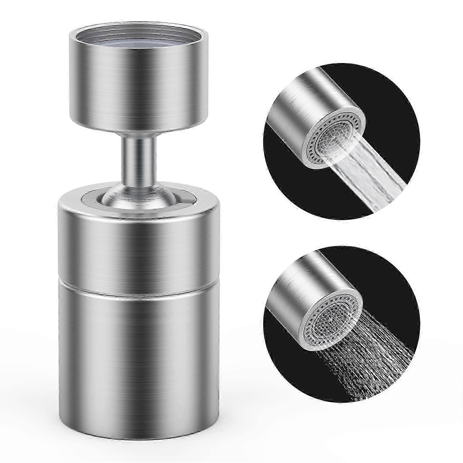 Faucet Aerator, 360 Solid Brass Double Outlet Faucet Aerator, Rotating Switch, Shower, Foaming