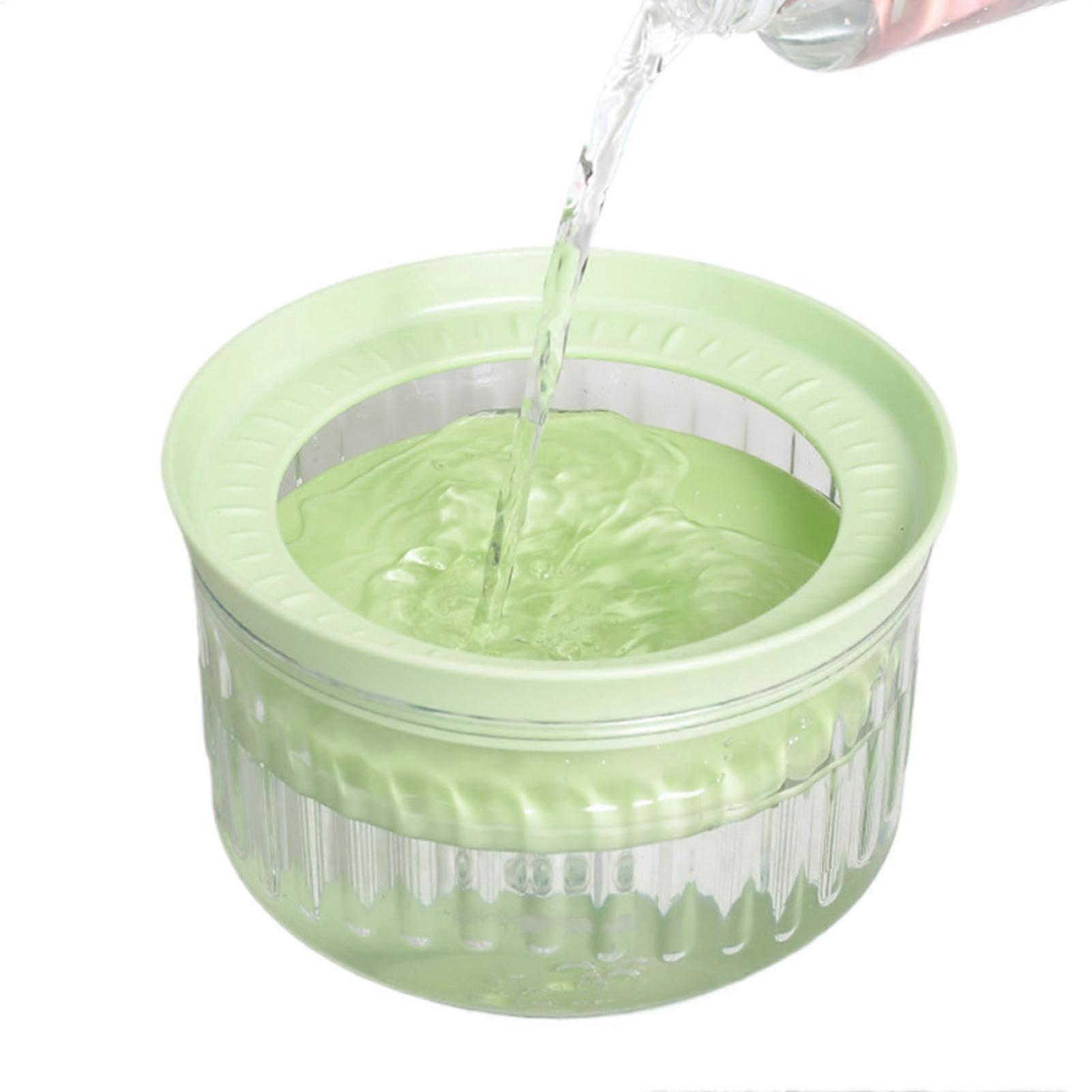 Water Bowl for Cats without Spills, 1800 ml, Splashproof, Green