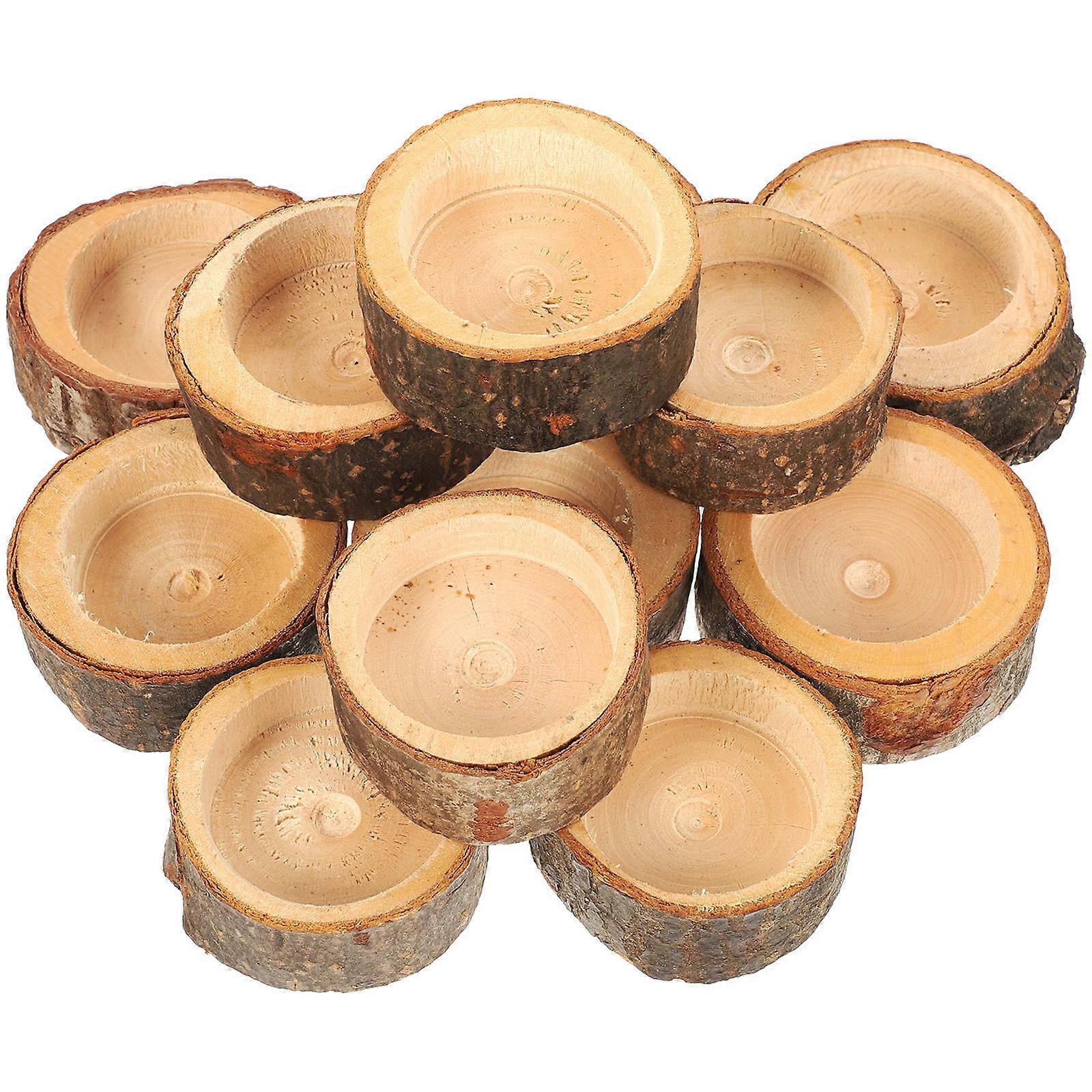 Tabletop Candlestick Decor Wooden Candlestick Modern Meditation 12Pcs