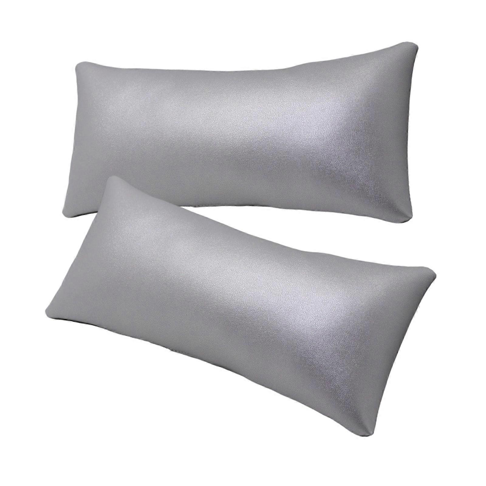 2 Pack Bangle Presentation Cushions Soft PU Leather Texture Watch Cushion with Reinforced Base for Organizing Watch  Silver
