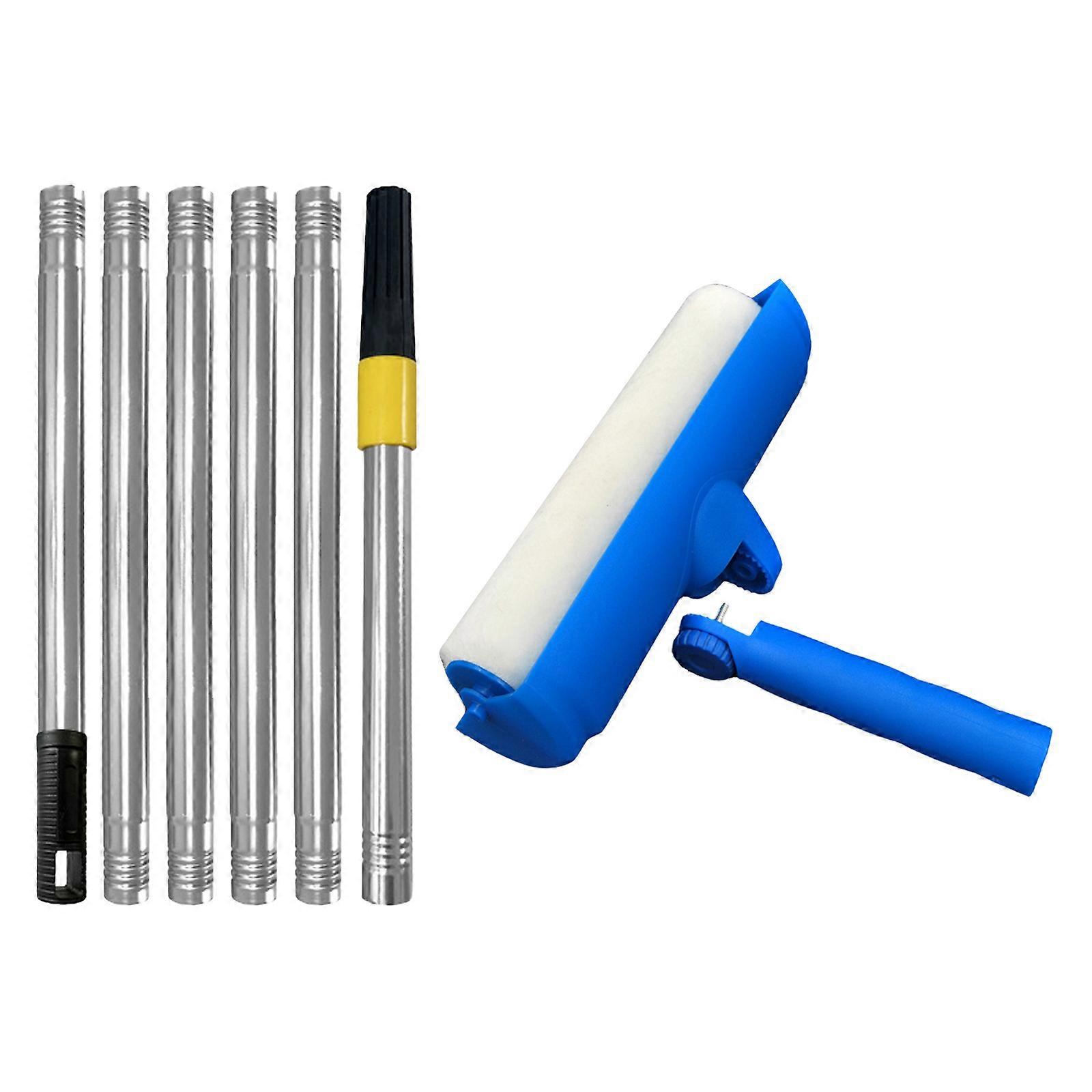 Ceiling Paint Roller With Adjustable Head Lightweight Durability Plastic Splash Guard For Indoor and Outdoor DIY Projects  180CM connector