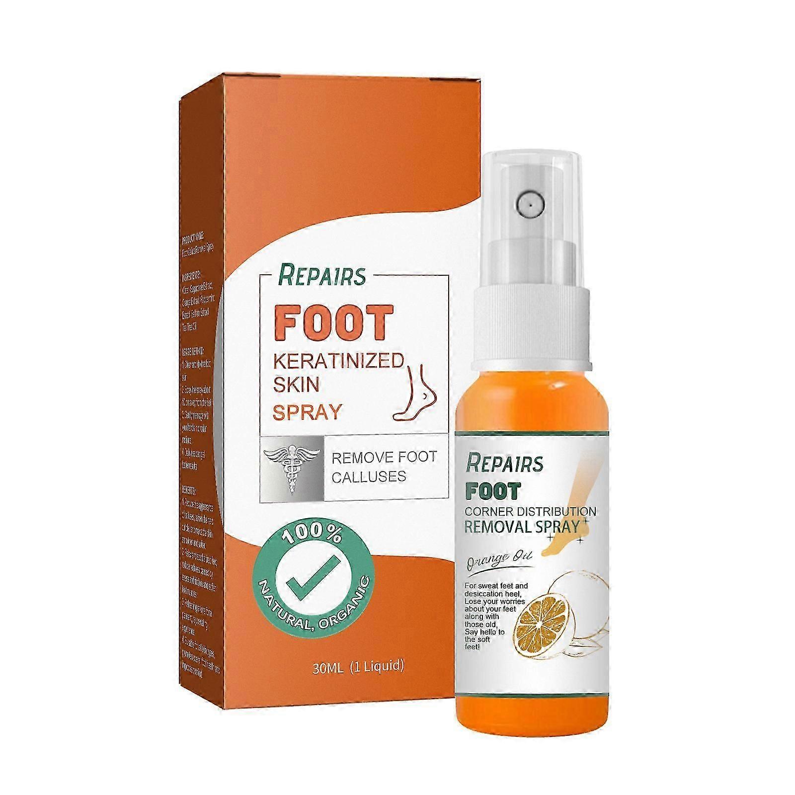 リペアフットケラチン化スキンスプレー30ml、角質除去デッドスキンリペアスプレー、乾燥防止およびひび割れ保湿フットケアスプレー
