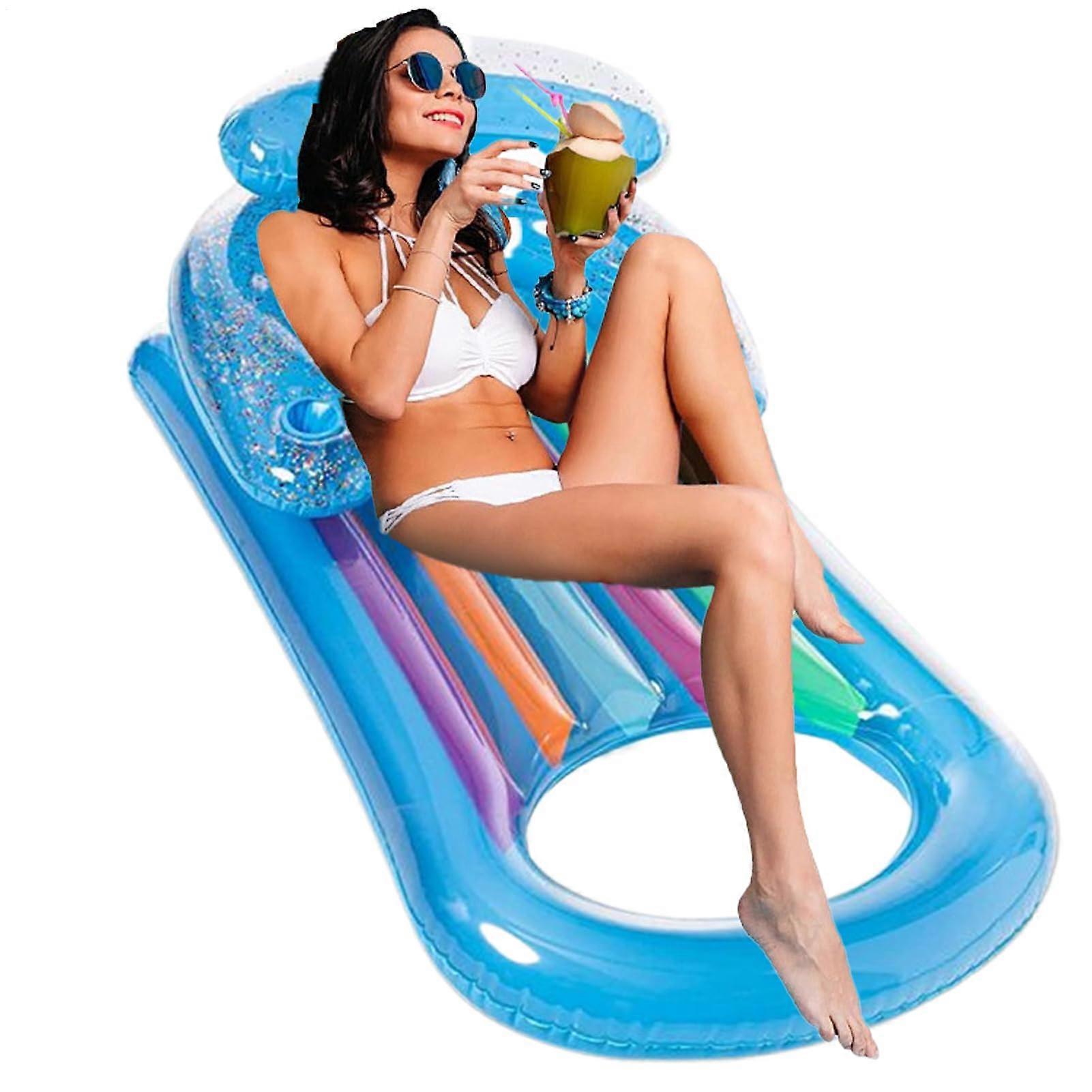 Inflatable pool floats, water hammock lounger, multipurpose portable inflatable lounger for, pool, vacation, pool area garden
