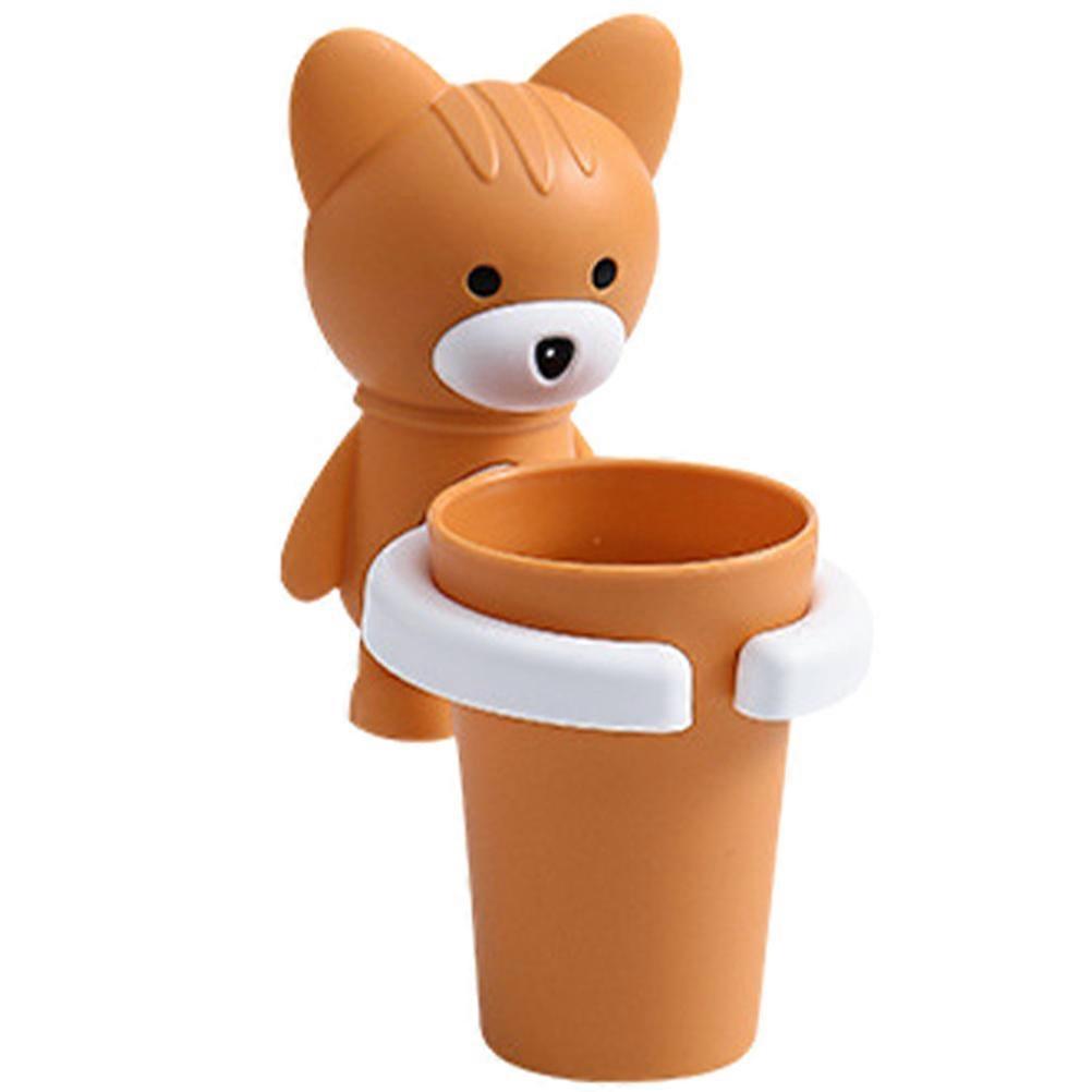 Toothbrush Toothpaste Holder Wall Mounted for Bathroom Use Orange