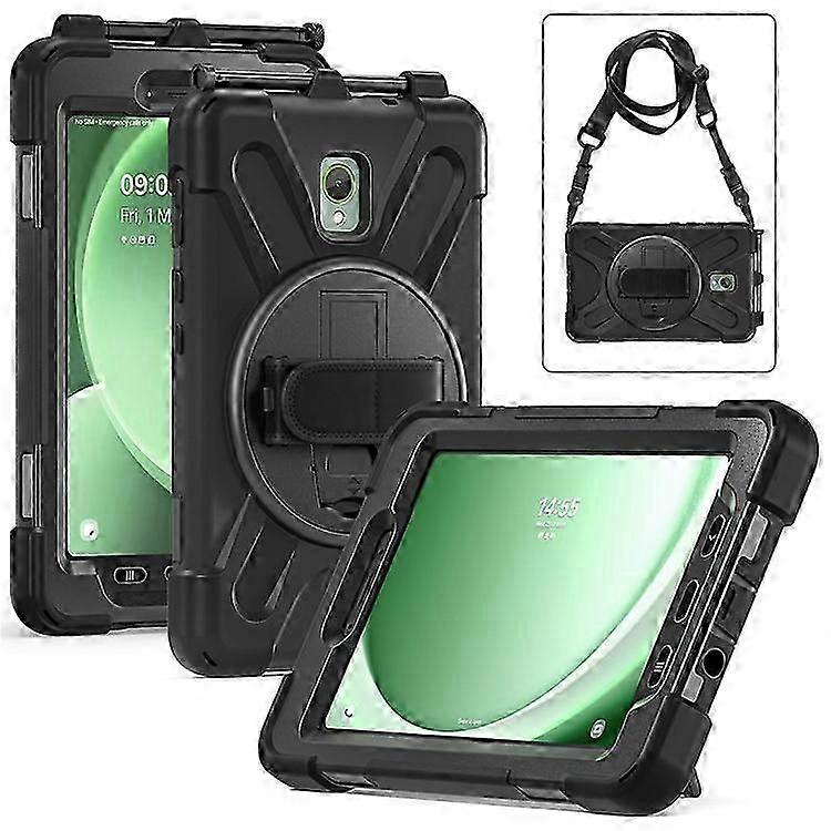 Compatible For Samsung Galaxy Tab Active 3 T570 / Tab Active5 X306B Case PC+Silicone Protective Cover with Shoulder Strap