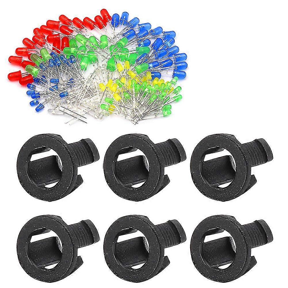 200pcs LED holder electronic component accessory diode holder mounting plastic black 5mm