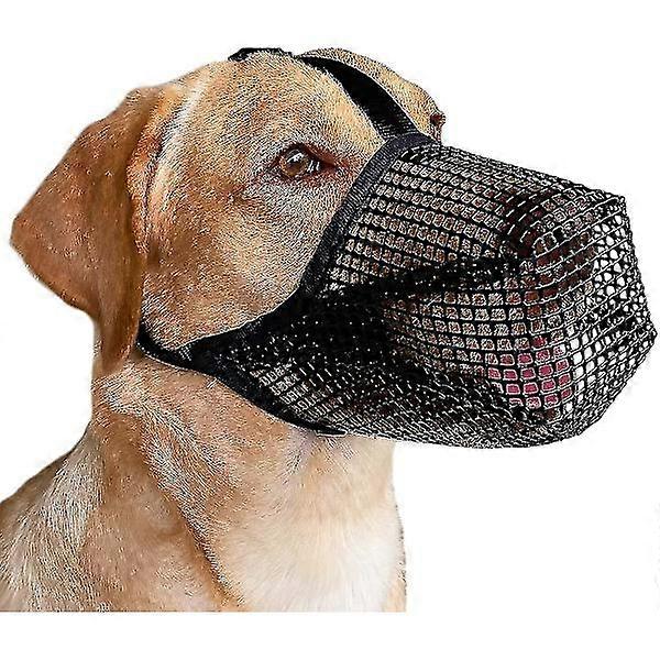 Dog muzzle with adjustable straps, soft mesh muzzle for small medium dogs Black XL