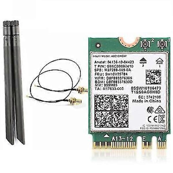 Ax210ngw Wifi6e Network Card Bluetooth 5.2 5374m Band Wireless Network Card With 8db Antenna Kit
