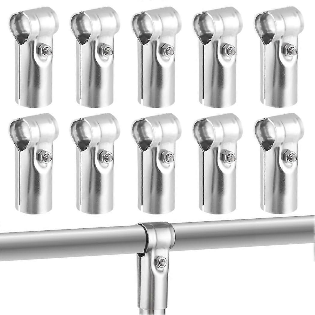 Stainless Steel T Clamps 10 Pack 1 Inch ID T Pipe Connectors for Rails, Pipes, Fences, Handrails, and Shelves