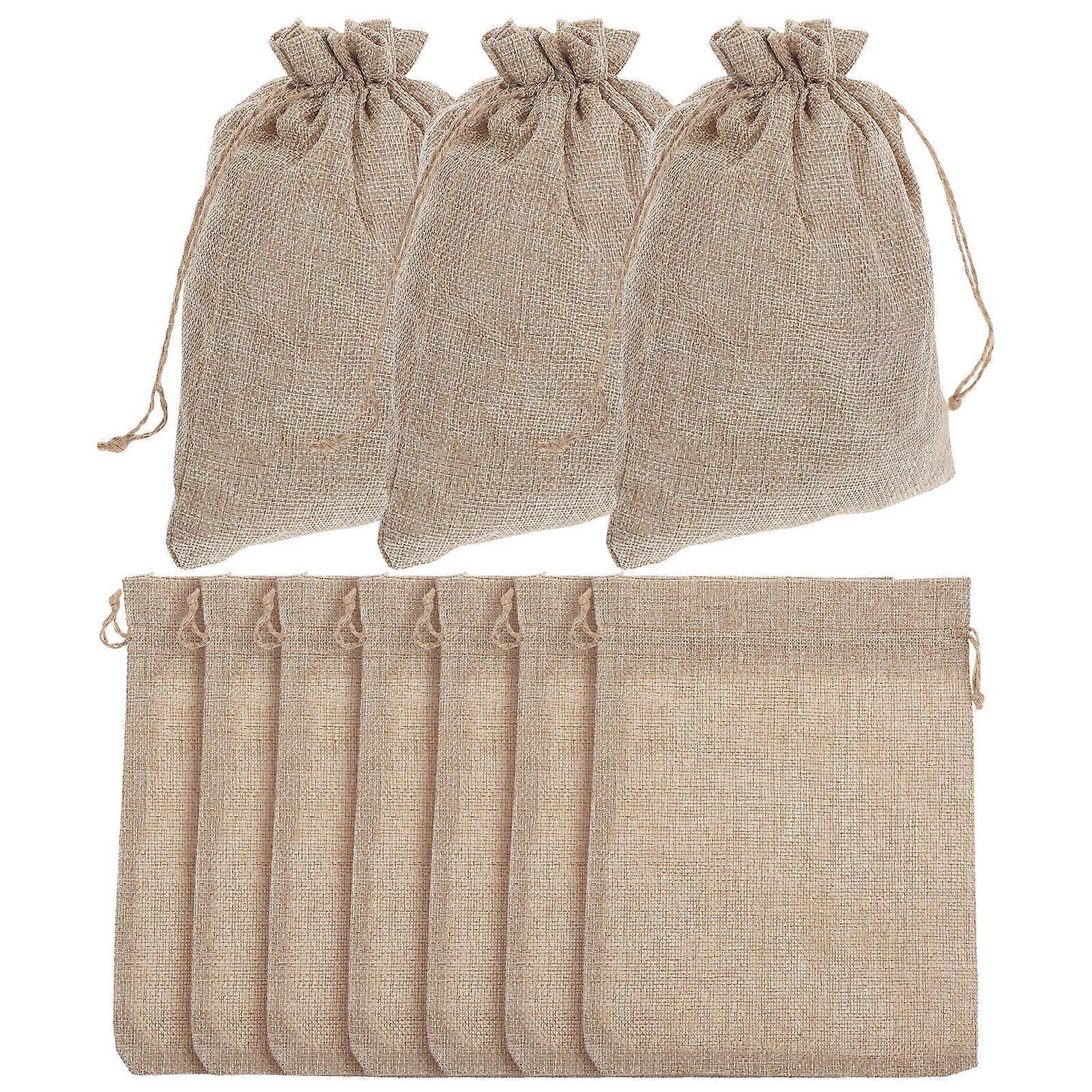 10pcs Drawstring Burlap Bags for Weddings, Birthdays, Parties – Multi Use Storage Pouches for Gifts and Organization