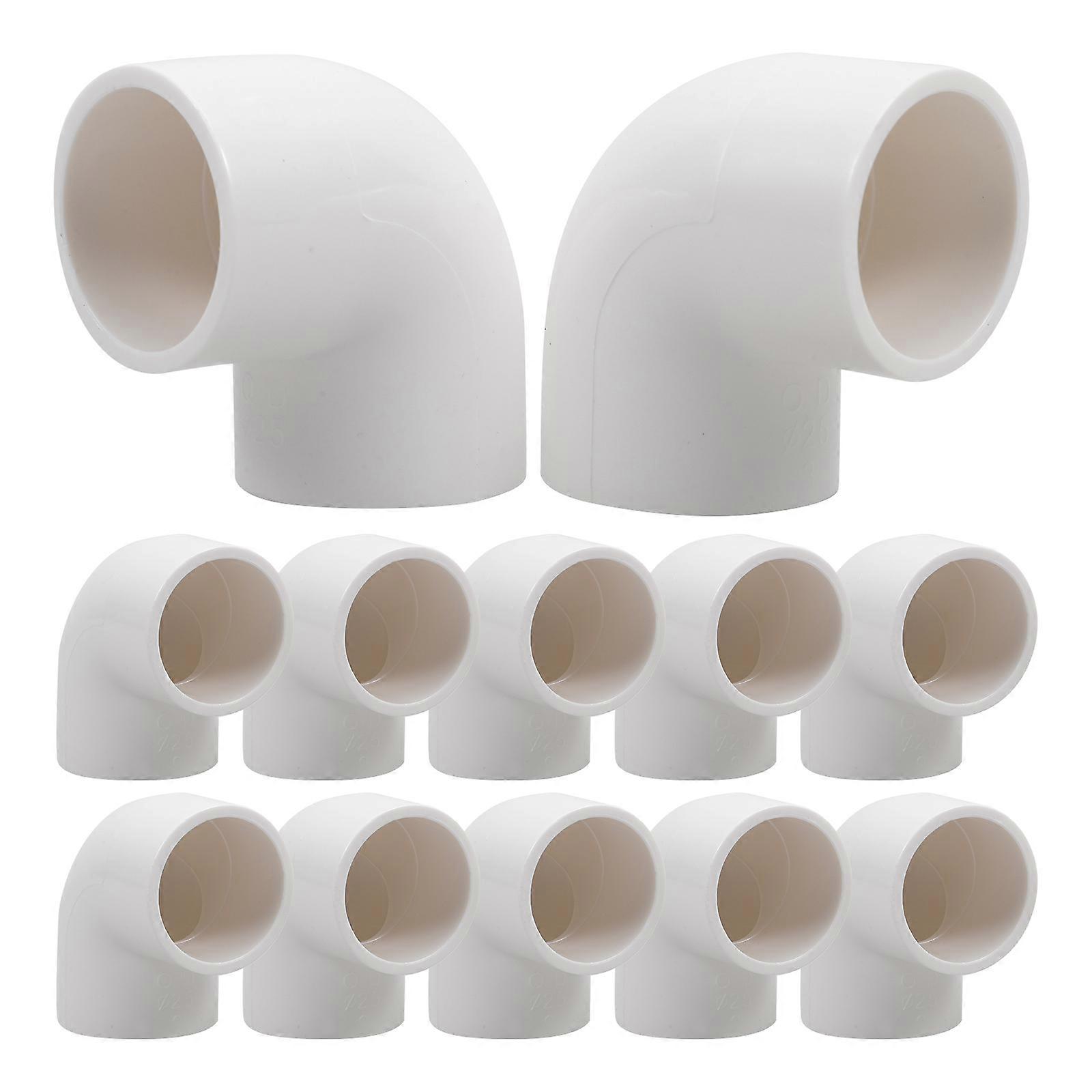 PVC 90 Degree Elbow Hose Fittings for Connecting Water Pipes White Color 20 Pieces