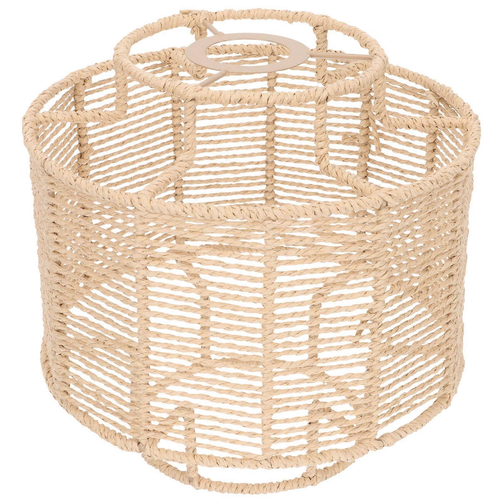 Retro Style Small Lampshade Light Brown Paper Rope for Home Use Decorative Indoor Lighting 5.9 Inches