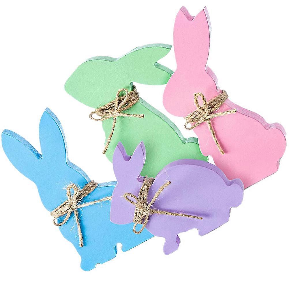Easter Bunny Decorations Craft Rabbit Shaped Adornments for Home Festive Party Tabletop Decor 4Pcs