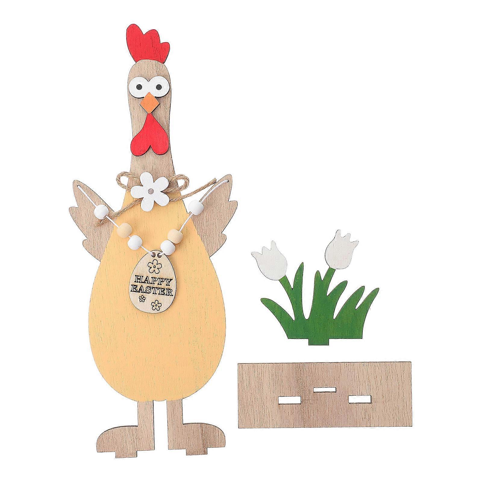 Funny Chicken Statue For Desktop Adornment And Easter Decoration In 12X4.5CM Size 1Set