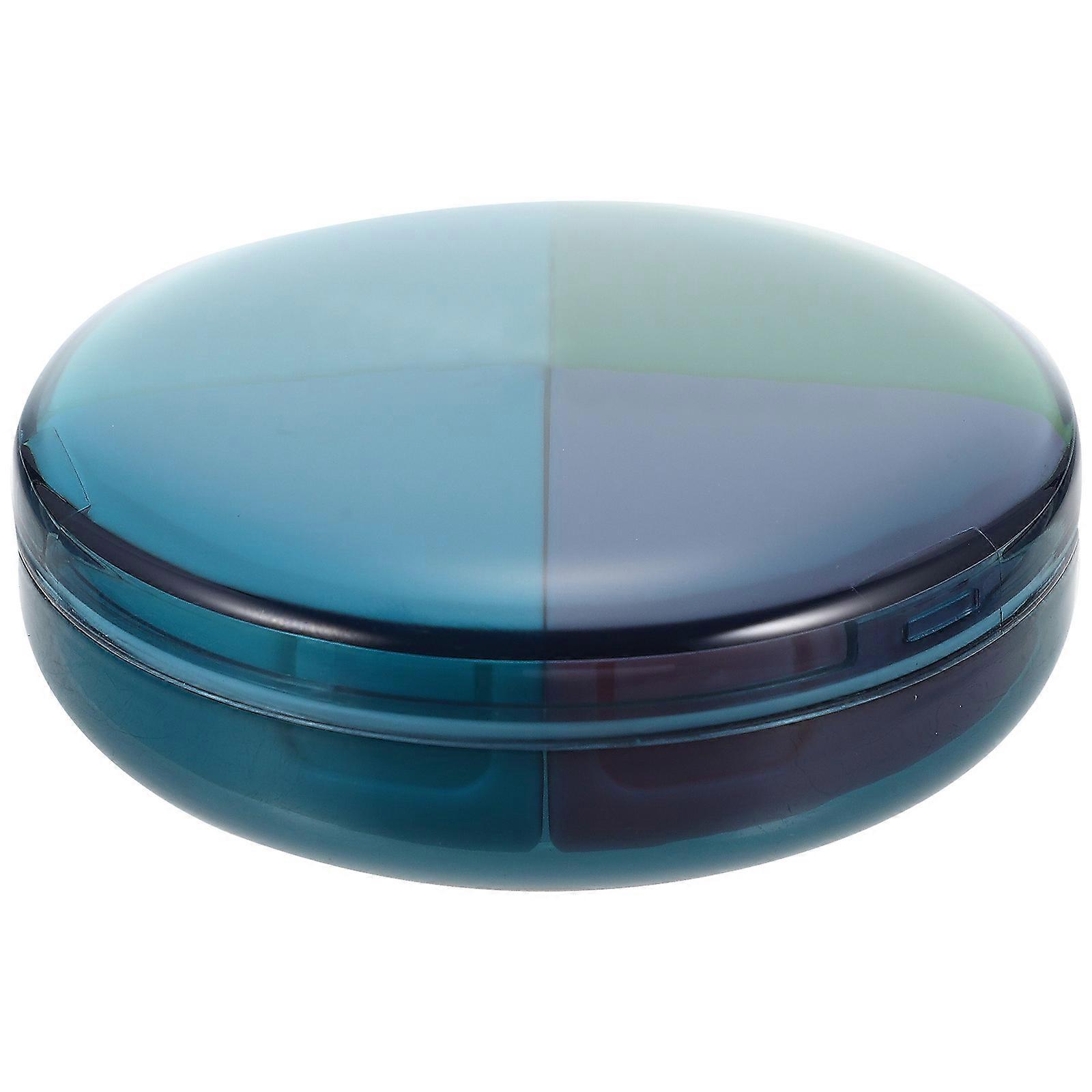 Blue Protective Case for Tablets and Medicine with Organizer Design Portable ABS Pill Box for