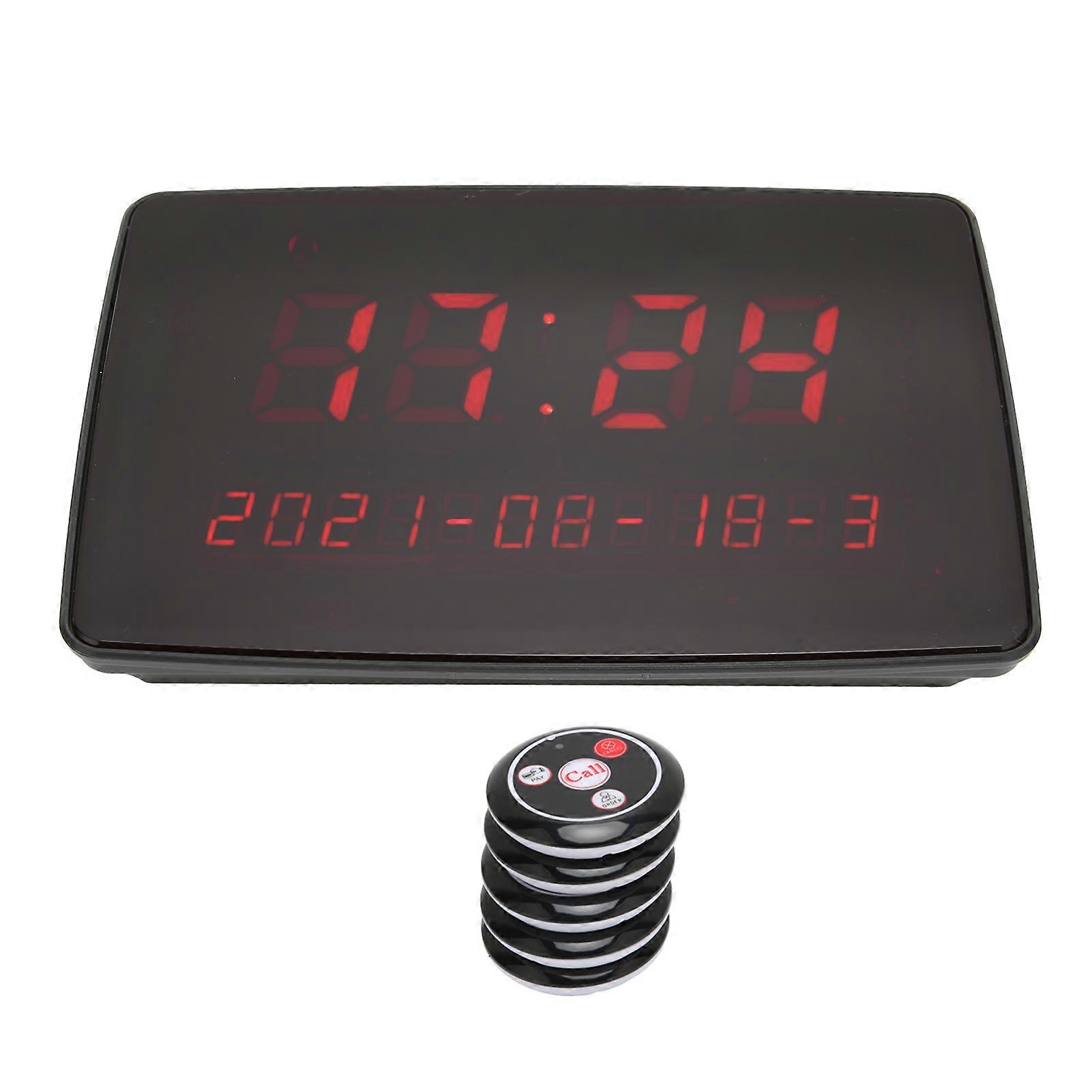 Wireless Calling System Restaurant Customers Pager Voice Broadcasting Host 30 Call Buttons for Bar Office Cafe