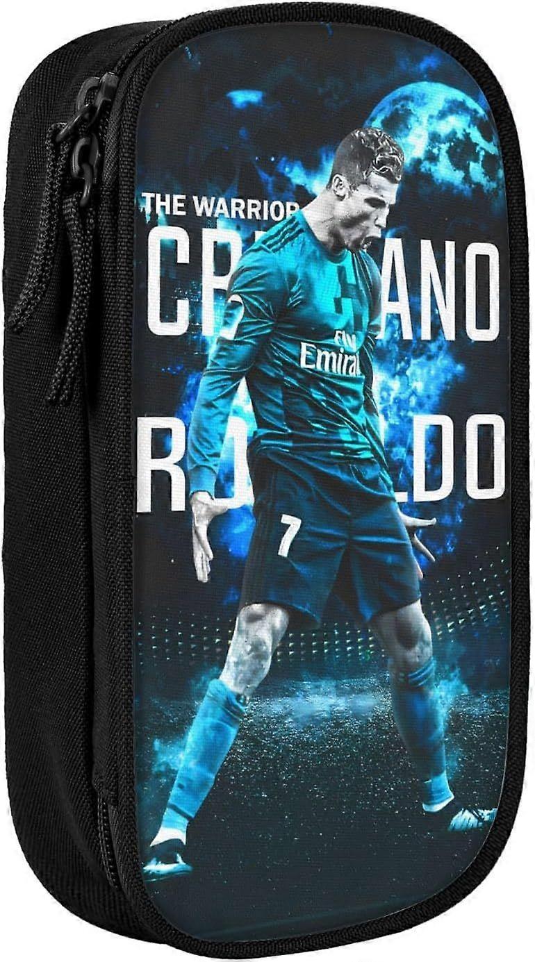 ASCEQ00A017 رونالدو # 7 حقيبة قلم رصاص ذات سعة كبيرة لكلية المكتب تخزين كبير حقيبة عالية السعة حامل حقيبة صندوق ماكياج حقيبة