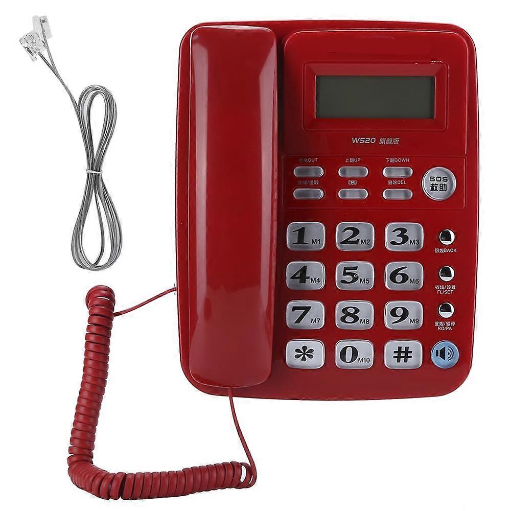 W520 Caller ID Telephone with Hands Free Function for Office Home and Business in Red