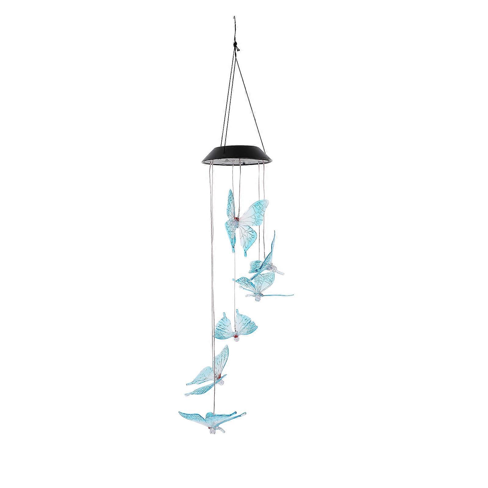 MultiColor LED Solar Wind Chime Lamp with Waterproof Function for Outdoor Lighting 12.5 Inches