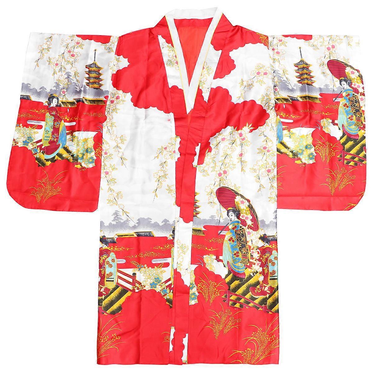 Unique Red Kimono Outfit For Girls Perfect For Stage And Photography Clothing Size With Comfortable Design 1PC