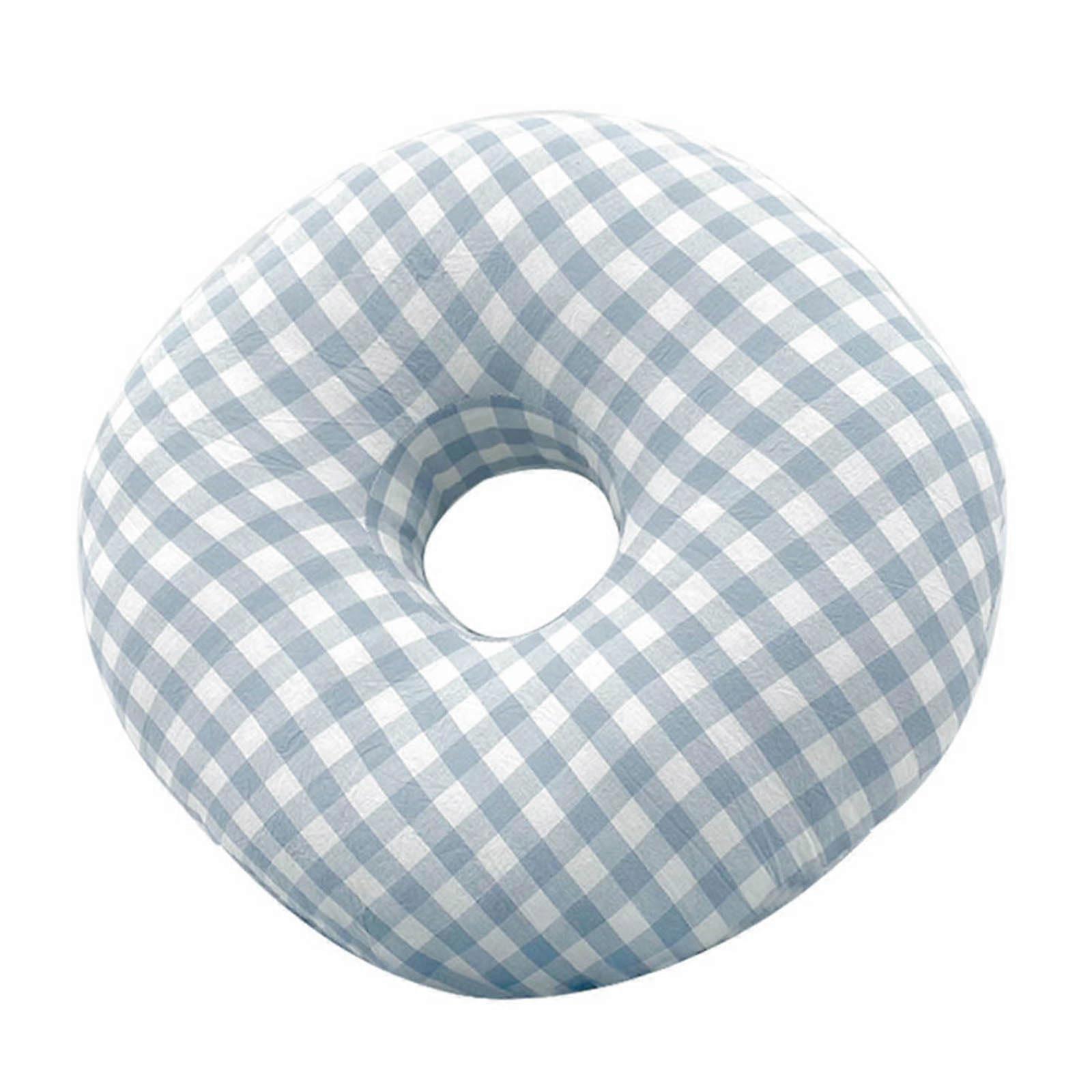 Round Pillow With Ear Hole For Side Sleepers - Ear Relief, Enhanced Side Sleep Support, Comfort Cushion - Blue