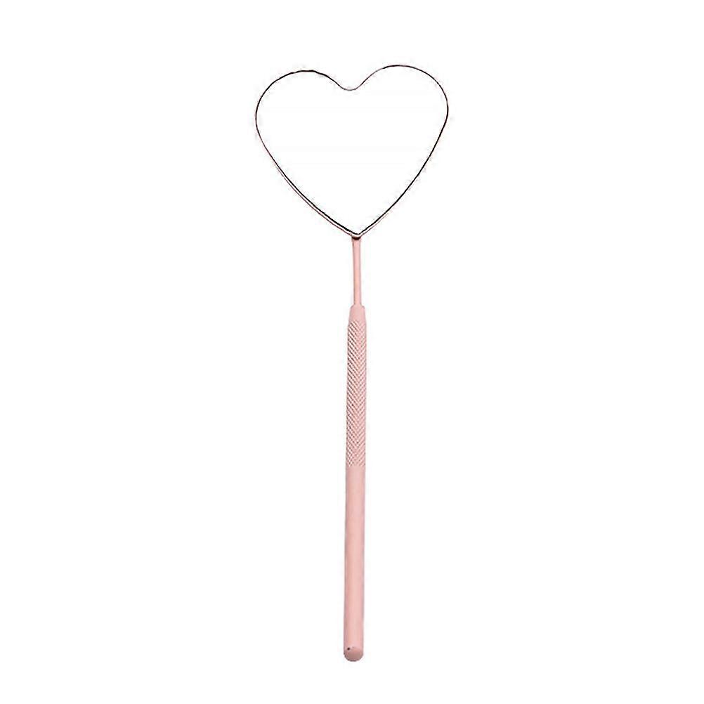 Long Handle Heart Shaped Mirror For Ladies Eyelash Extensions Professional Makeup Artists Non-Slip Grip 1 Set