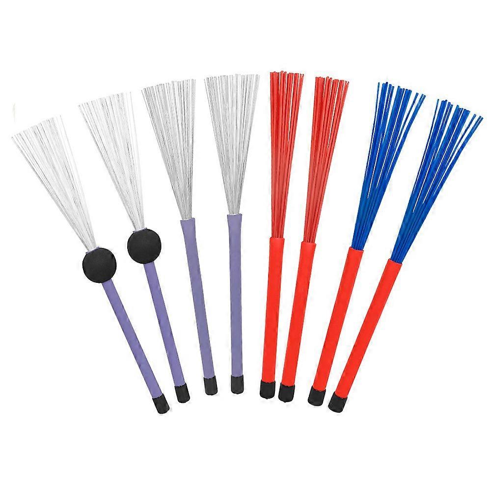 Box Drum Specific Design Steel Wire Brushes Ideal For Music Enthusiasts Practical Durable 4 Pairs