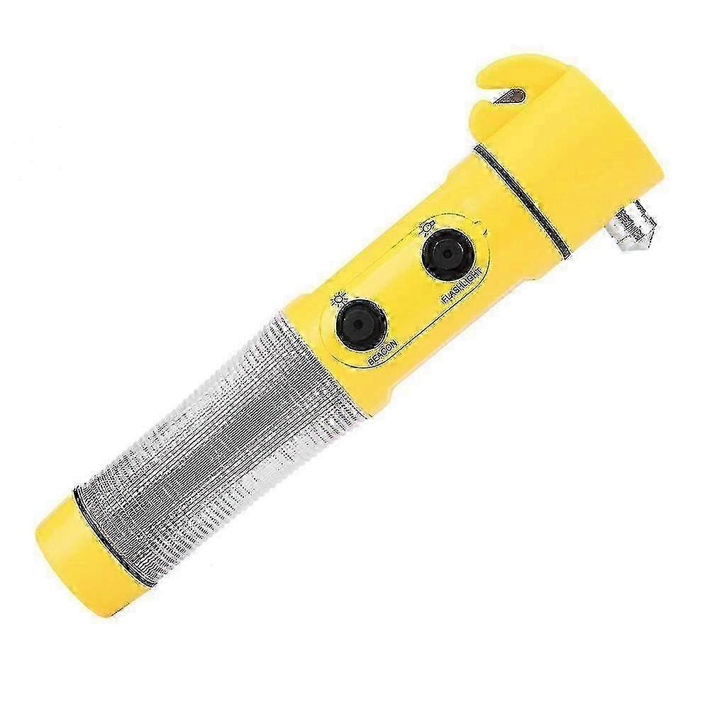 4 in 1 Car Emergency Escape Hammer Safety Seat Belt Cutter LED Torch Warning Flashlight