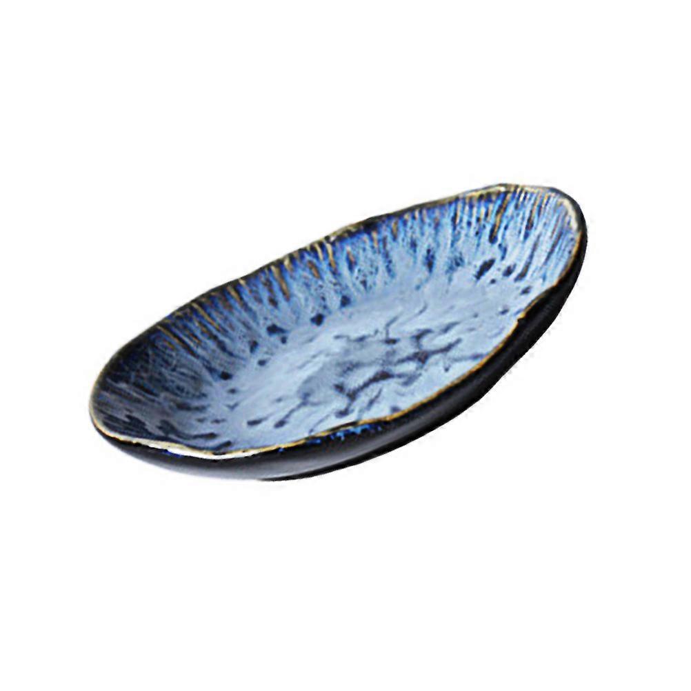 Vaisselle en céramique Plat d’assaisonnement de 7,2 pouces adapté à l’école Ustensile de cuisine design attrayant 1 paire