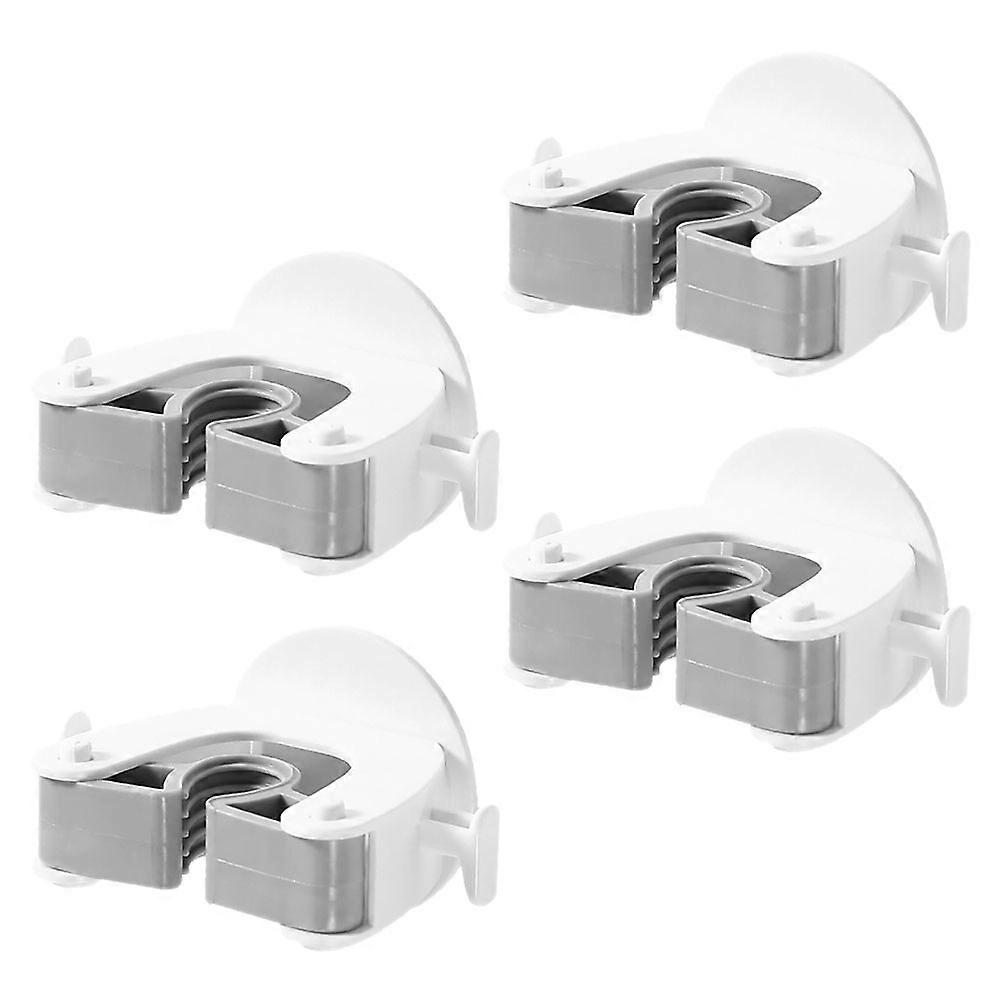 Bathroom Mop Hook Wall Mounted Mop Racks Home Office Adhesive Multi-Functional 4Pcs