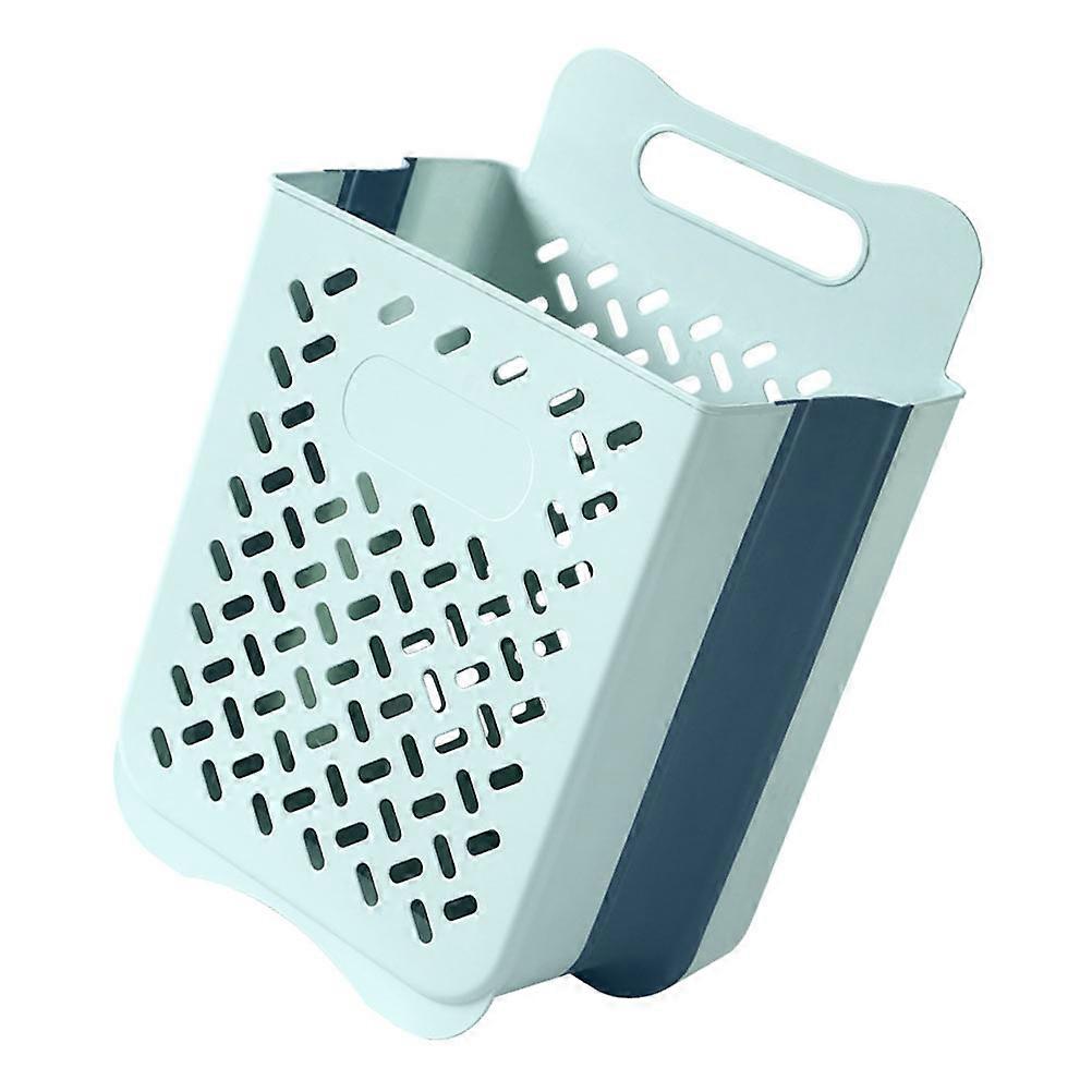 Blue Foldable Wallmounted Home Storage Basket for Clothes Simple Design Plastic 1Pc