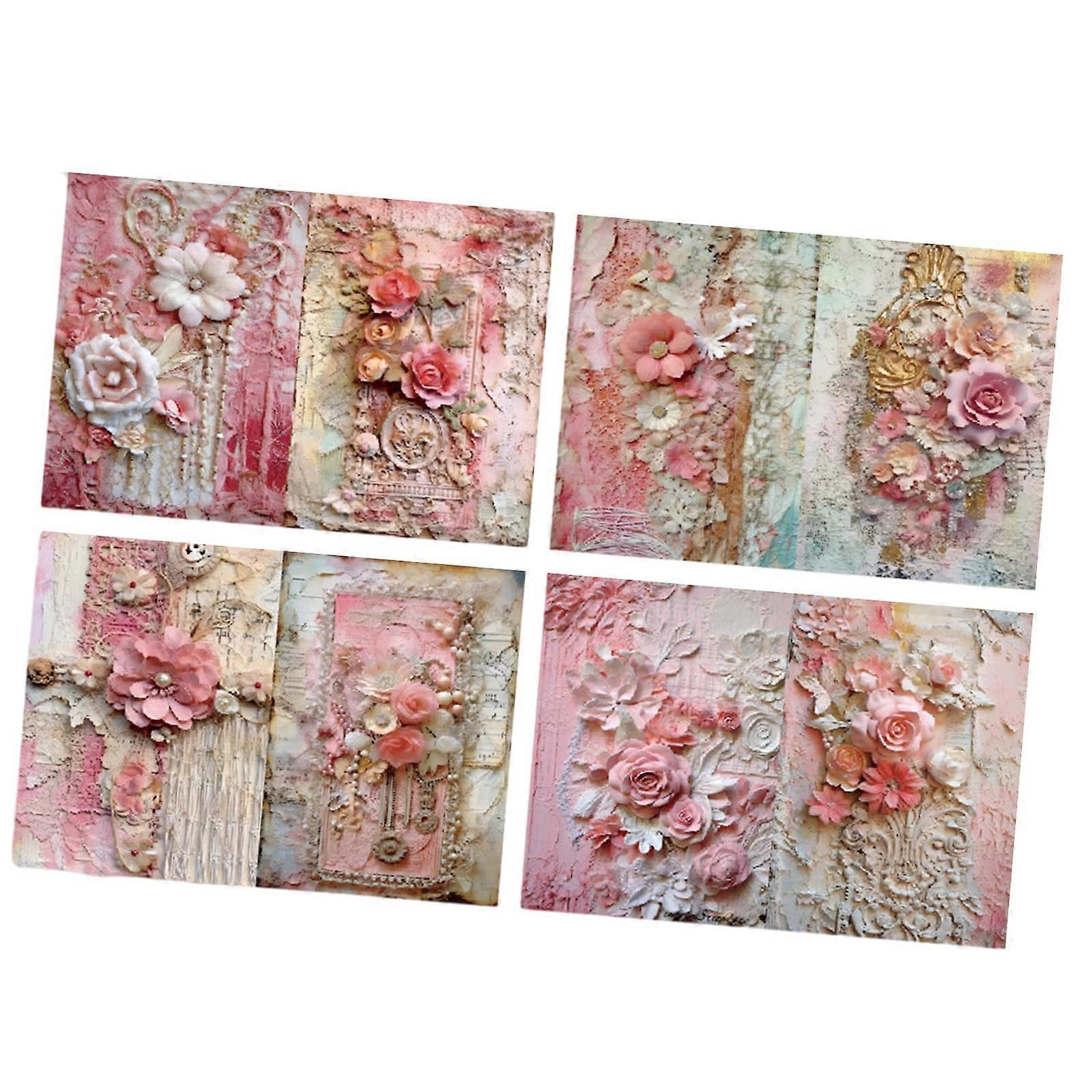 8 Sheets A5 Floral Scrapbooking Paper For Albums And Journals Decorative Background Paper Flower Pattern Craft Supplies