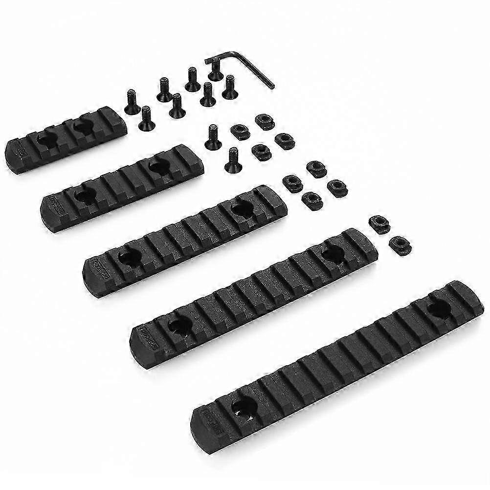 סט מסילות MLok Picatinny עם 5, 7, 9, 11, 13 אפשרויות חריץ - ניילון עמיד עם מפתח אלן לאביזרי אקדח DIY והתאמה אישית