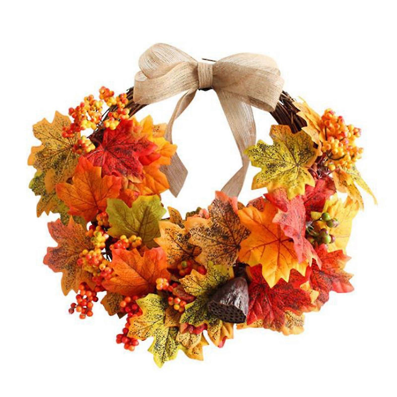 Artificial Maple Leaf Wreath for Halloween