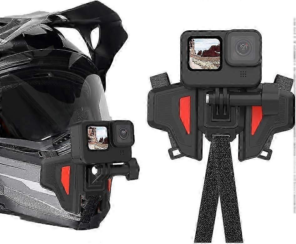 Motorcykel hjelm hageholder til GoPro, foldbar hjelmholder til GoPro Hero 11 10 9 8 7 6 5, Insta36