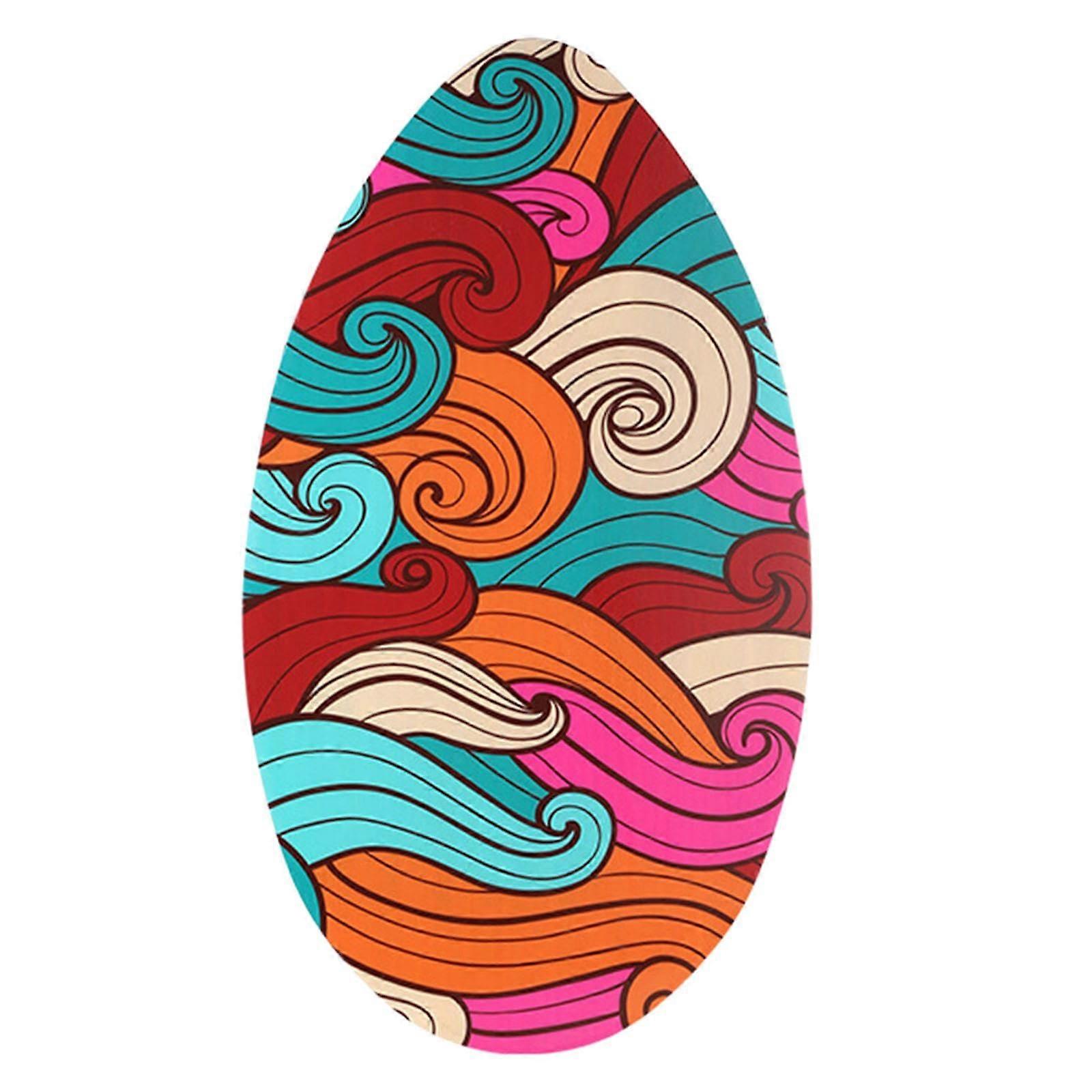 Skimboard Small Surfboard Standing Wood Universal Lightweight Flat Water Skim Board for Adults Children Teenagers Colorful Waves