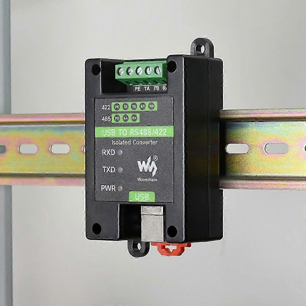 Industrial USB to RS485/422 Converter with Isolation and Rail Mount 300Bps-3Mbps Compatibility