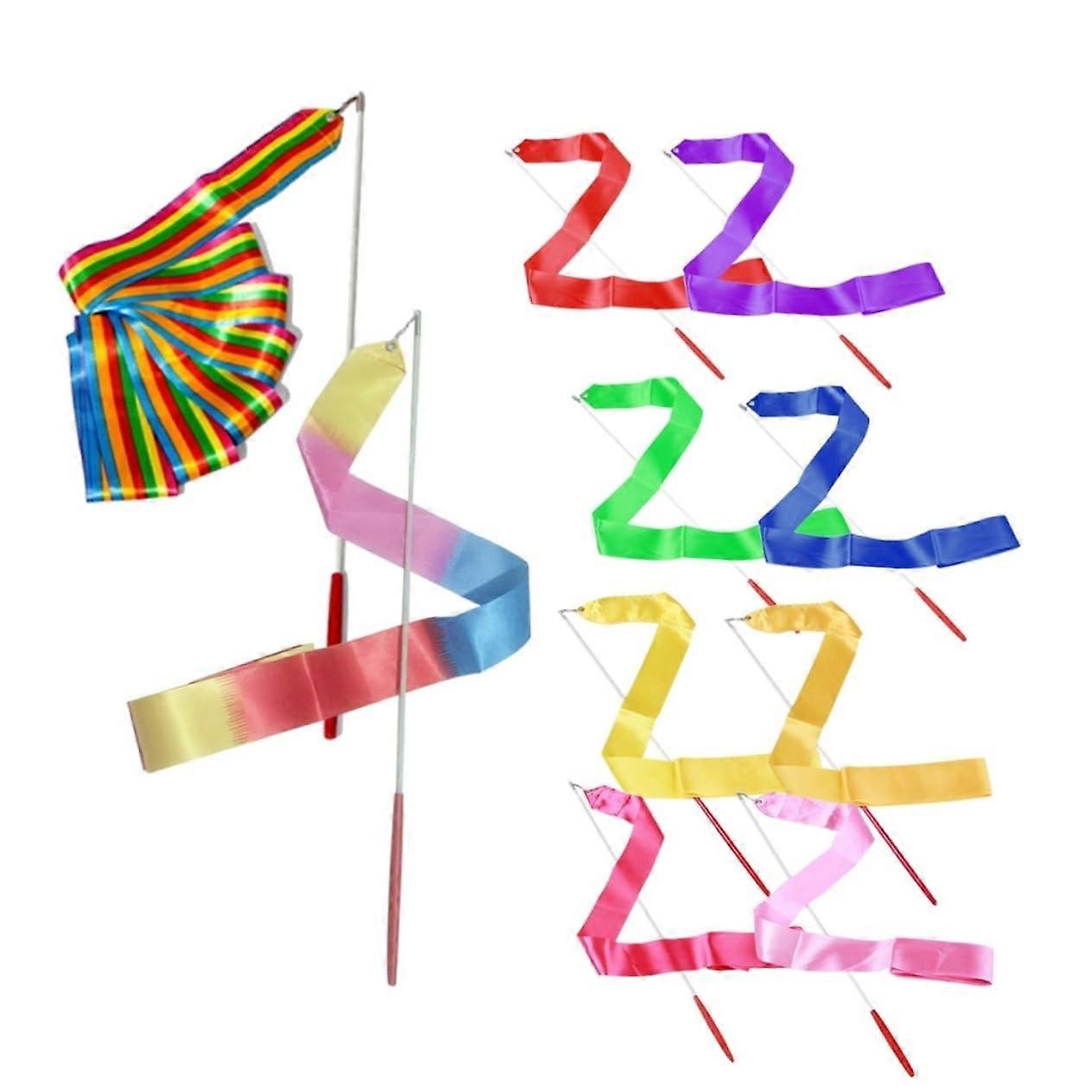 Colorful Gymnastics Ribbons Twirling Streamers for Rhythmic Dance Training