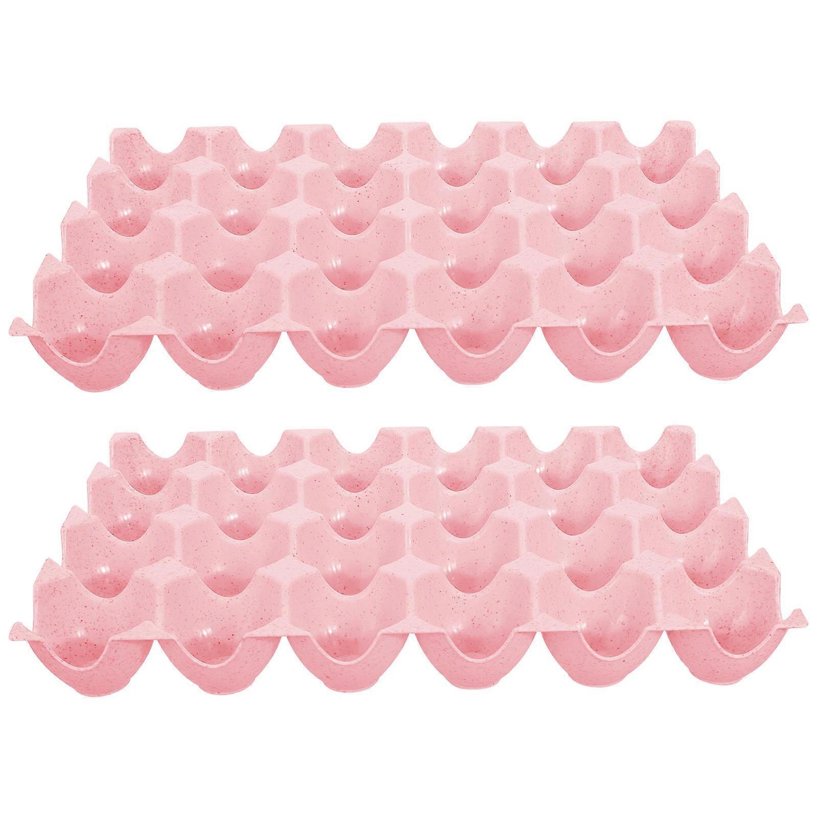 Egg Holder Durable Egg Container for Farm Egg Storage and Home Use Pink Wheat Fiber Pp for Protective Use 2Pcs