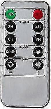 4x universell fjernkontroll med 24-timers timer for flammeløse svingende LED-stearinlys - Yvan