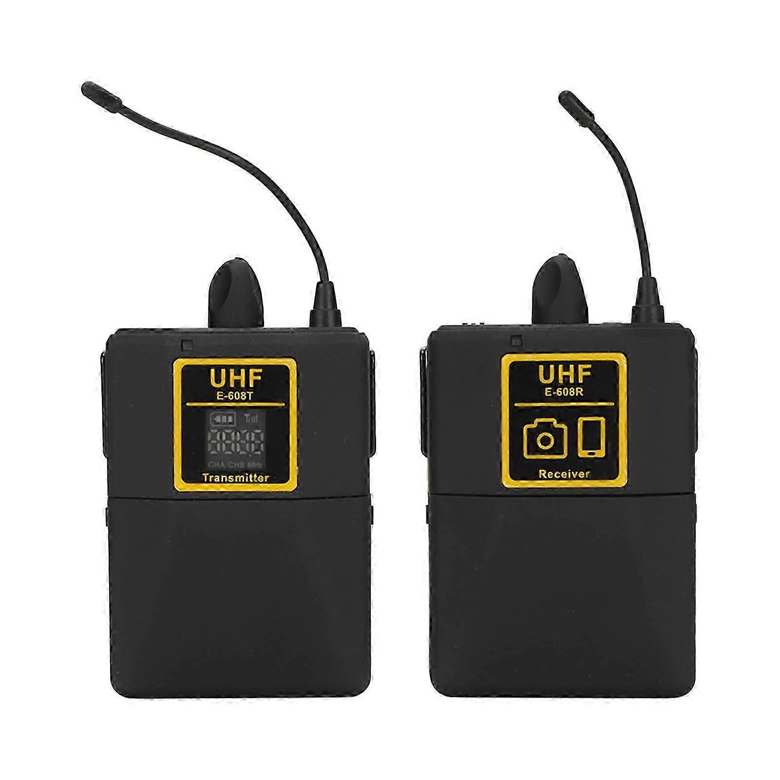 Wireless Lavalier Mic System with 164ft Range for Video Recording - British Professional Use