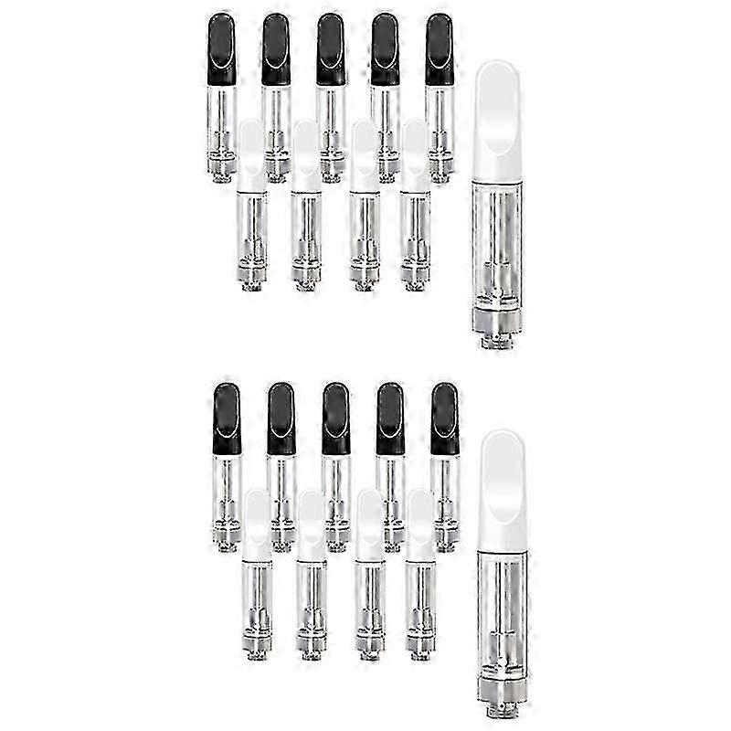 20 PCS Empty Storage Cartridges for 1.0ML Glass Ceramics Easy To Fill,Black and White