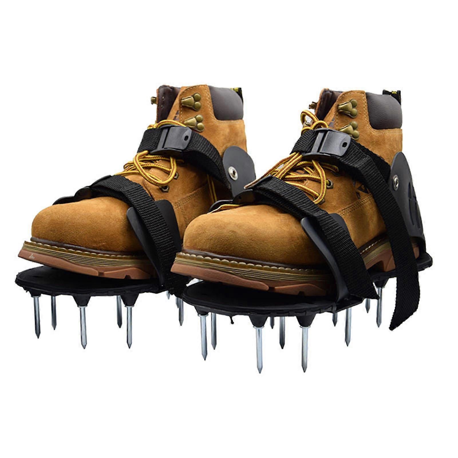 Puncture Resistant Lawn Aerator Footwear With Reinforced PVC Construction And Quick Closure System for Landscaping 2pcs Multicolor